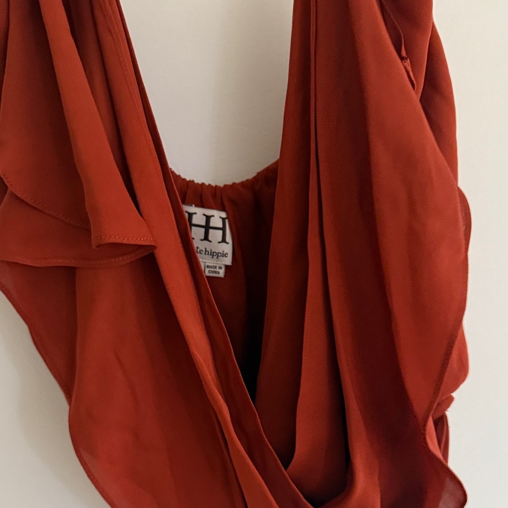 Haute Hippie Rust Camisole Top plunge neck - Picture 3 of 6